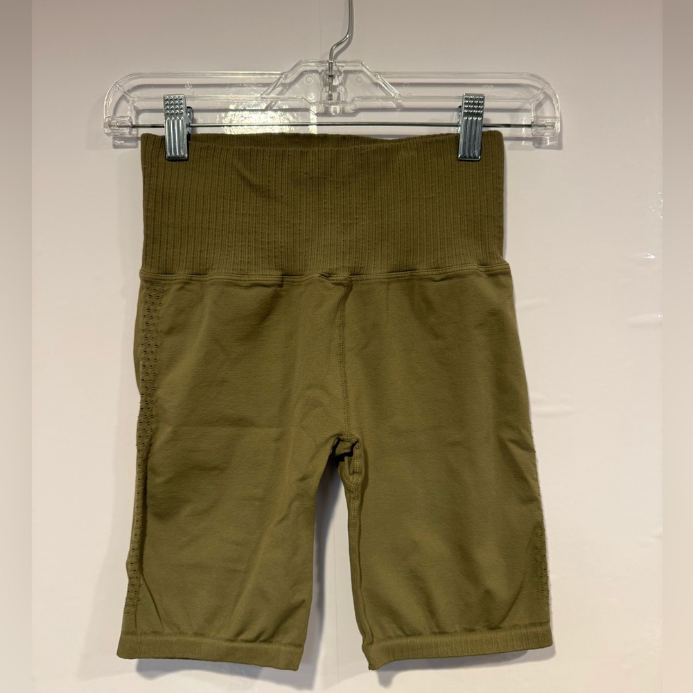 Free People Movement the class olive green biker shorts